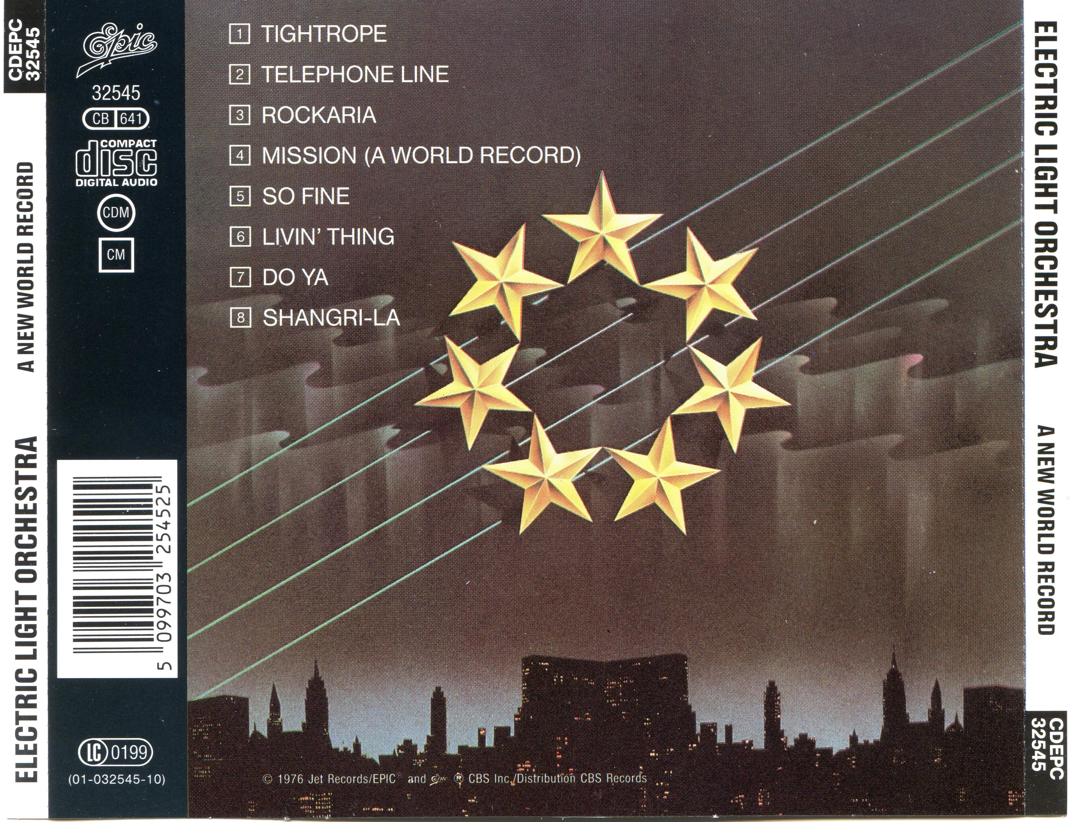 Electric Light Orchestra  A New World Record : Back AUS